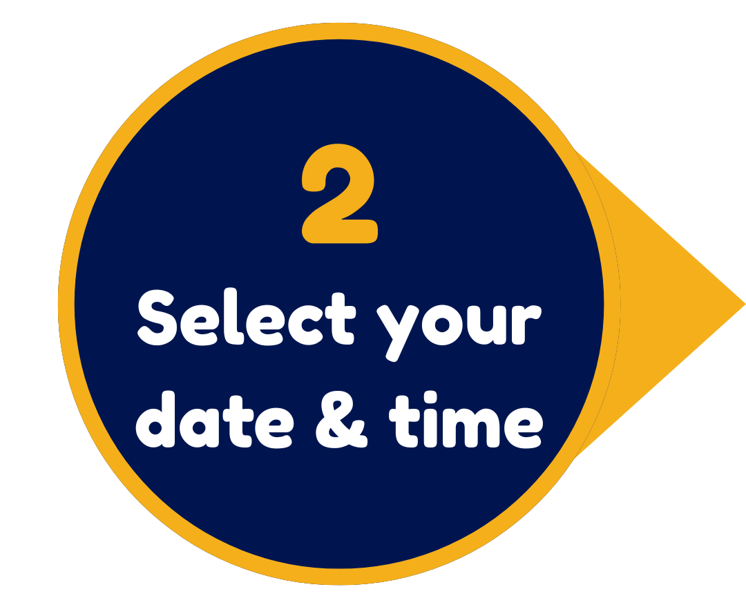 2. Select your date and time.